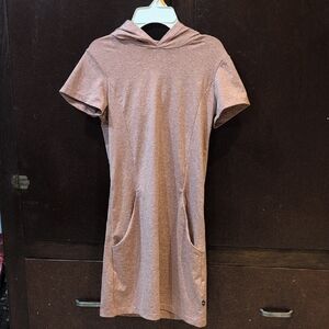 Casual Pink Hooded Dress